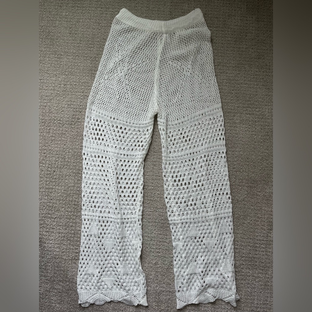 Shein - High-Waisted Mesh Pants - Picture 2 of 3